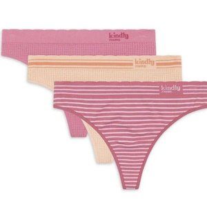 Kindly Yours Womens Sustainable Seamless Thong Panties 3 PACK